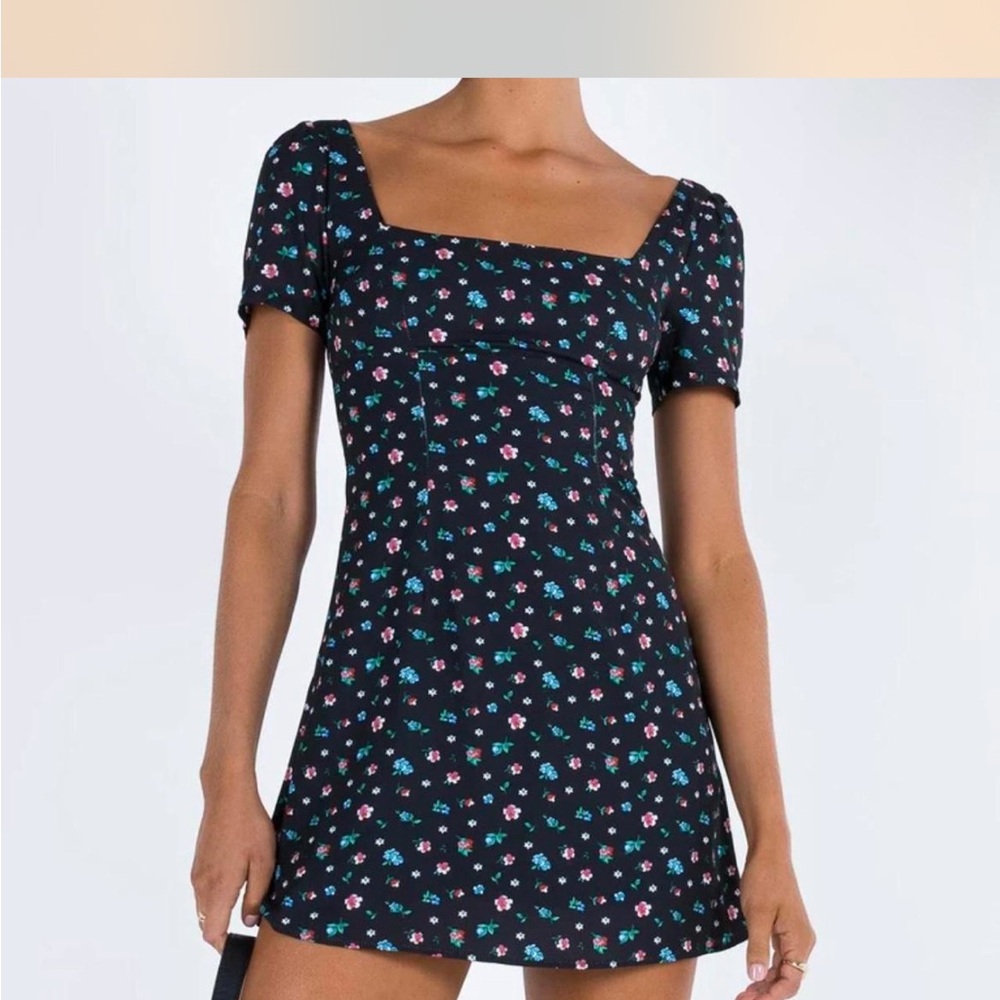 Princess Polly Black Floral Mini Dress